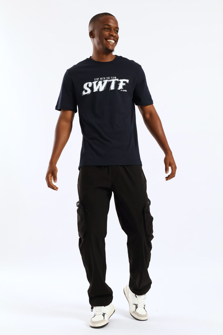 Nylon Zip Pocket Pant - Black