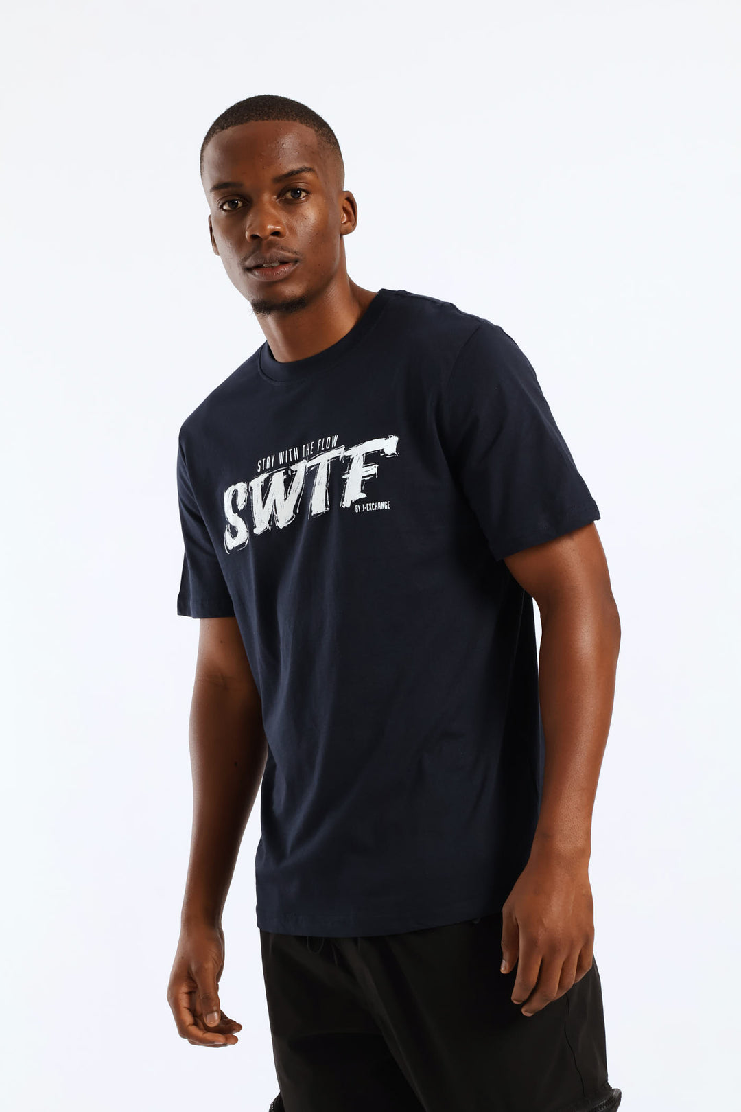 Swtf Basic Print Tee - Navy