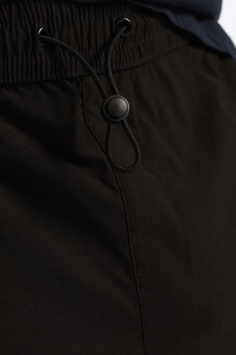 Nylon Zip Pocket Pant - Black