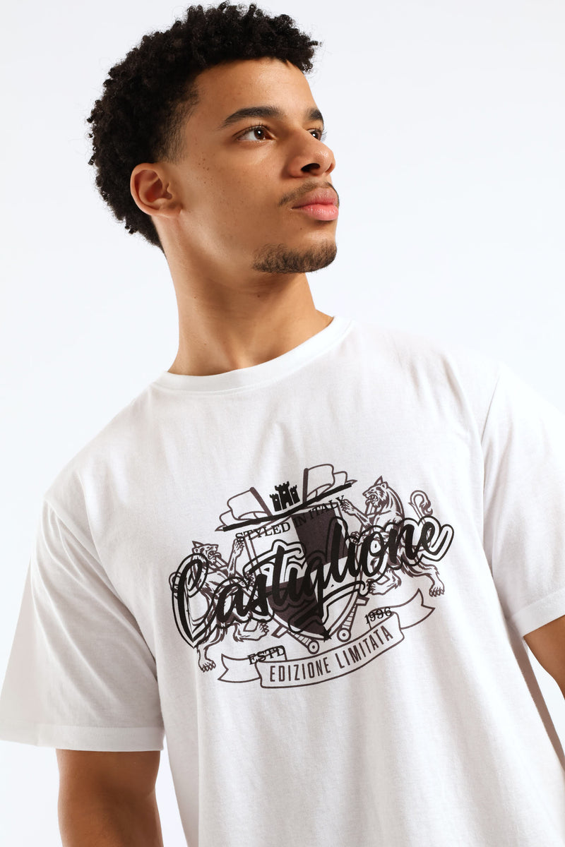 Cast Basic Print Tee - White