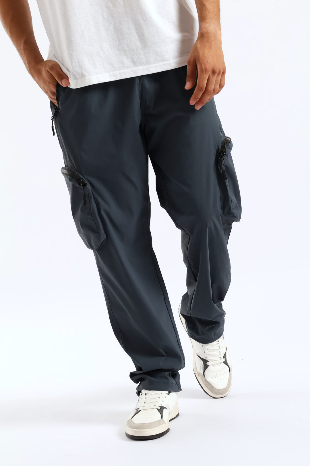 Nylon Zip Pocket Pant - Blue