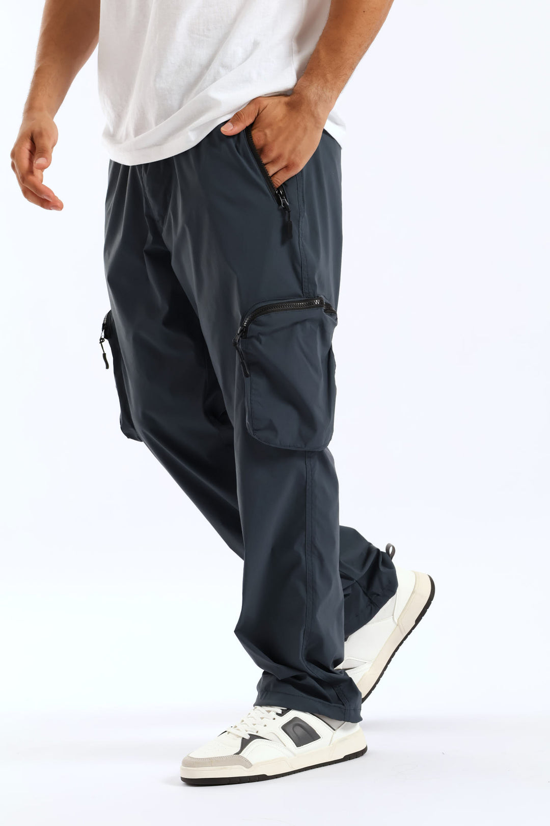 Nylon Zip Pocket Pant - Blue