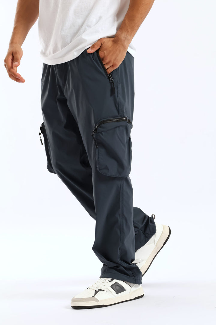Nylon Zip Pocket Pant - Blue