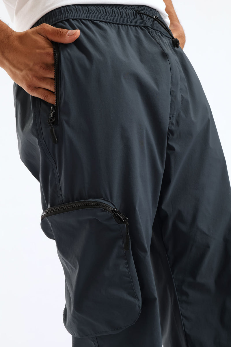 Nylon Zip Pocket Pant - Blue