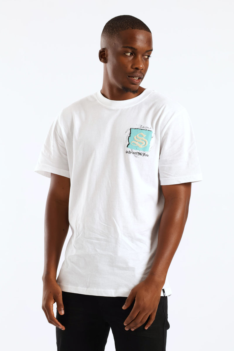 Self Made Front & Back Print Tee - White