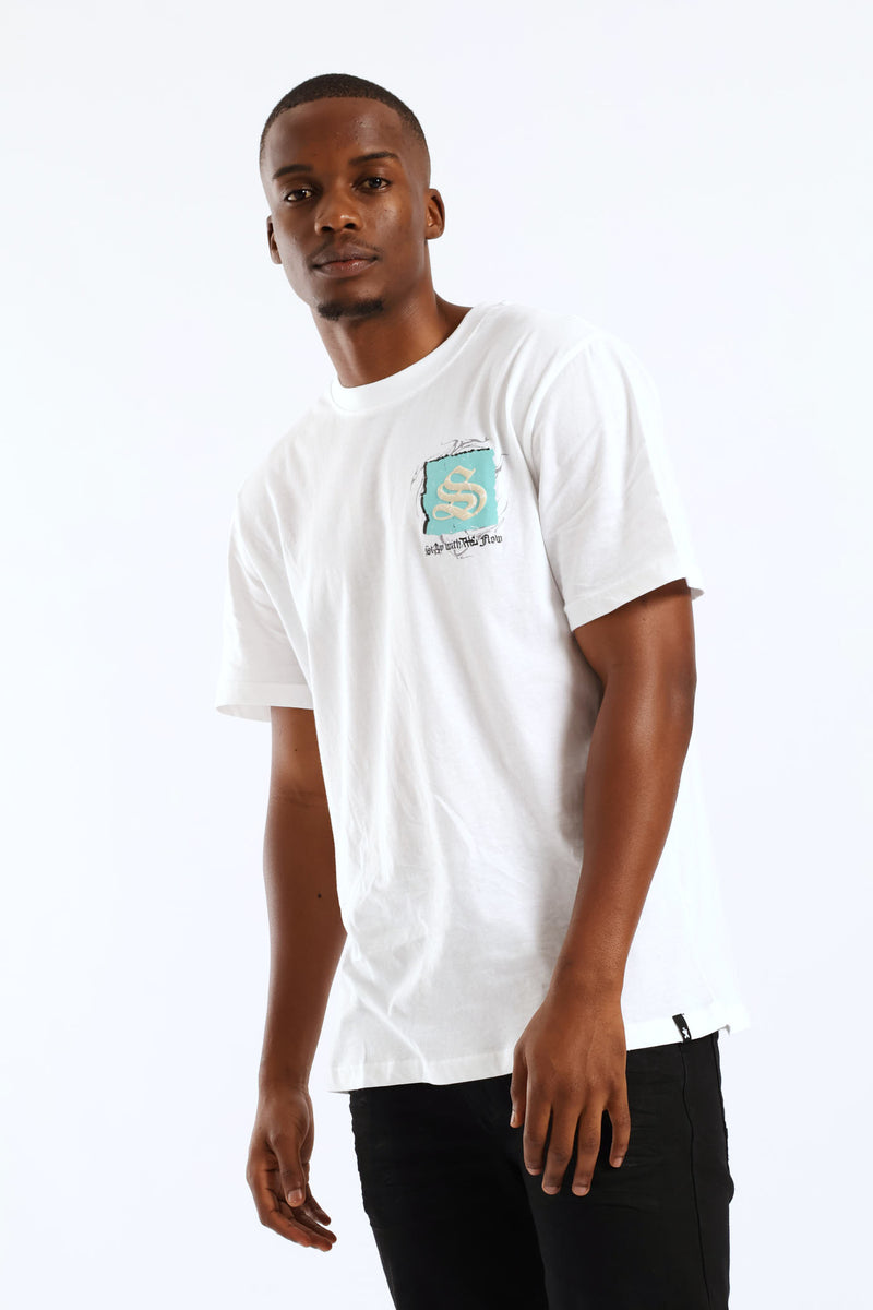 Self Made Front & Back Print Tee - White