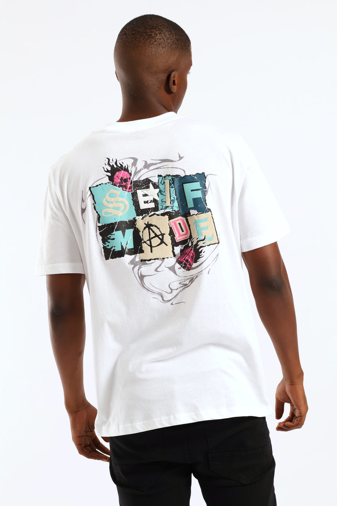 Self Made Front & Back Print Tee - White