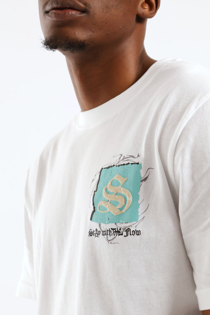 Self Made Front & Back Print Tee - White