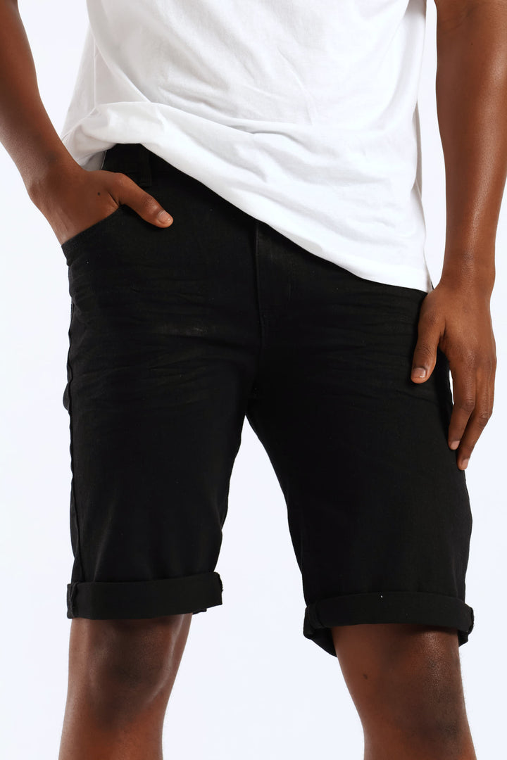 Denim Shorts - Black