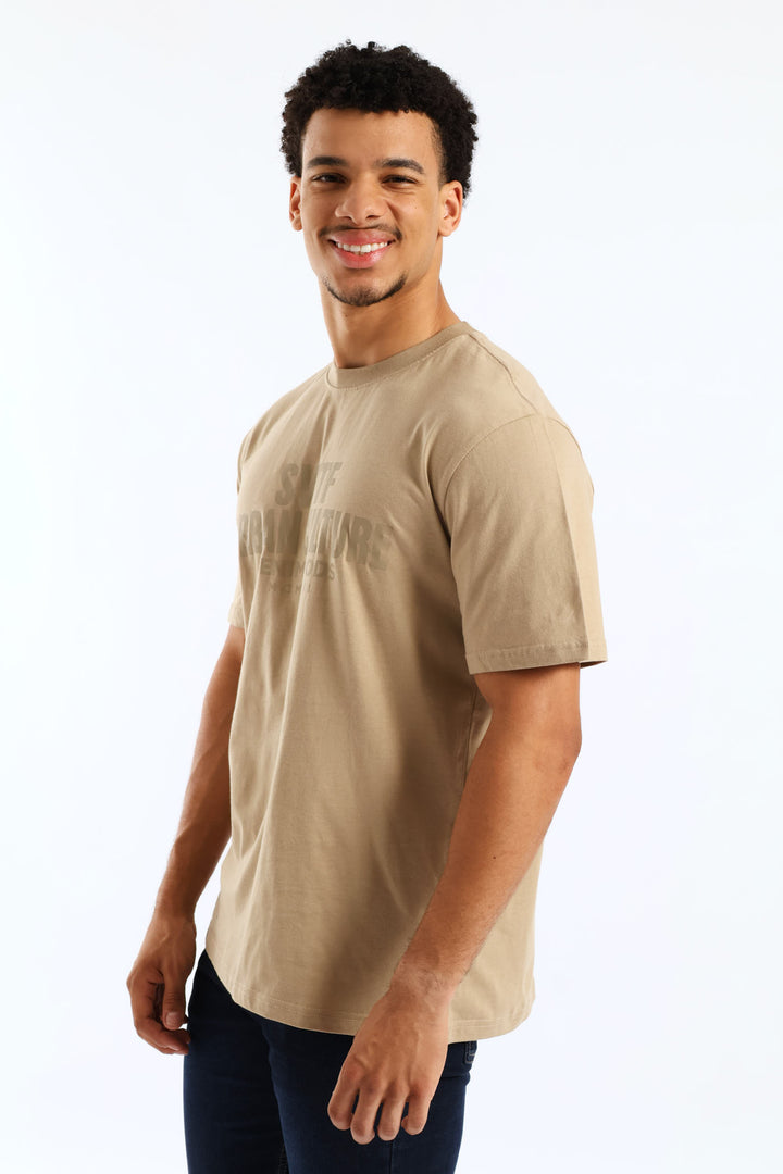 Swtf Uc Hd Shimmer Front Print Tee - Taupe