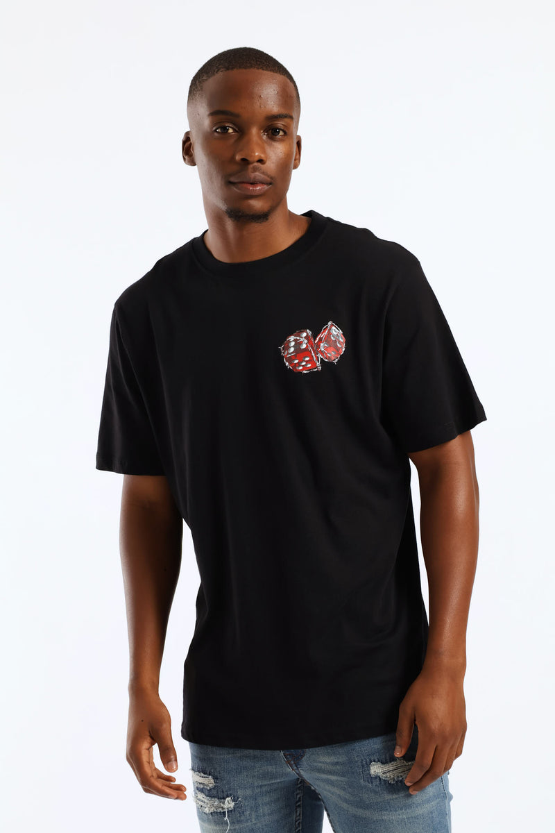 Black Dice Front & Back Tee - Black
