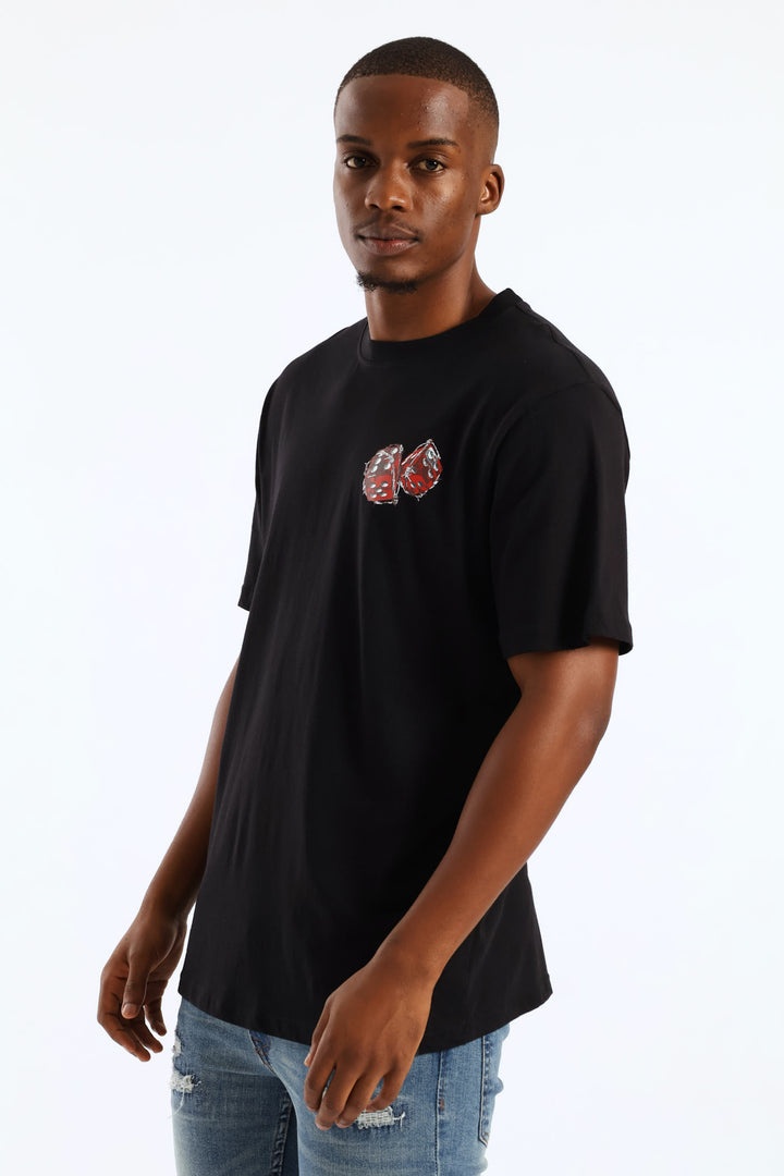 Black Dice Front & Back Tee - Black