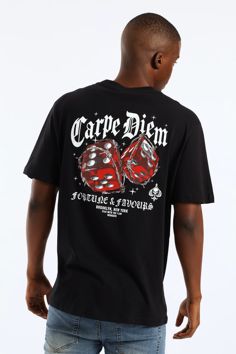 Black Dice Front & Back Tee - Black