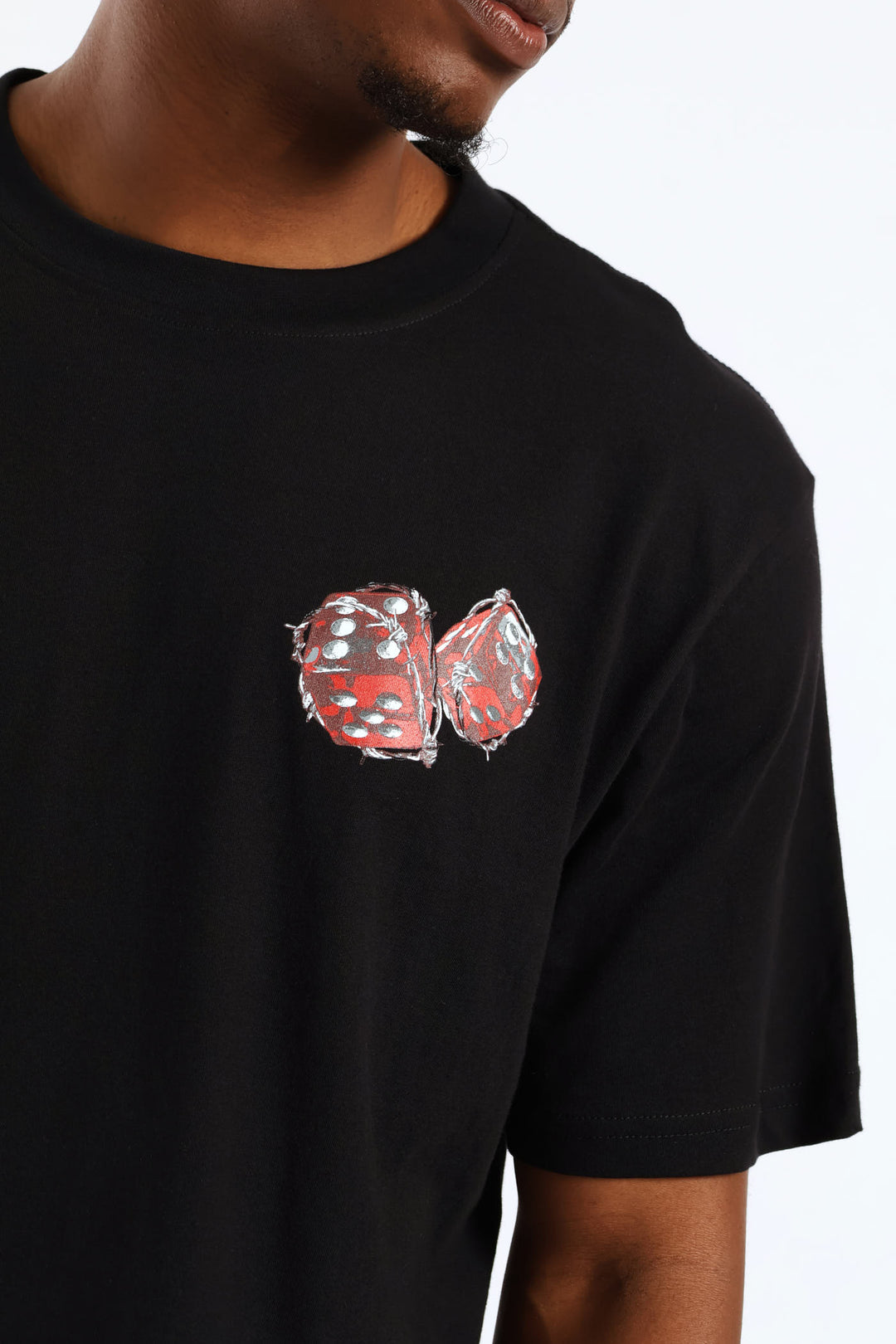 Black Dice Front & Back Tee - Black
