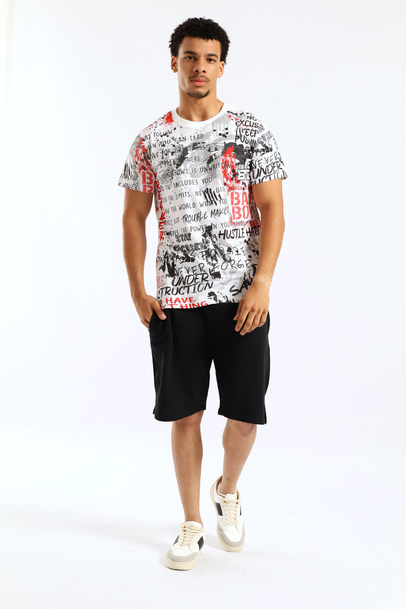 Focused Print Tee - White