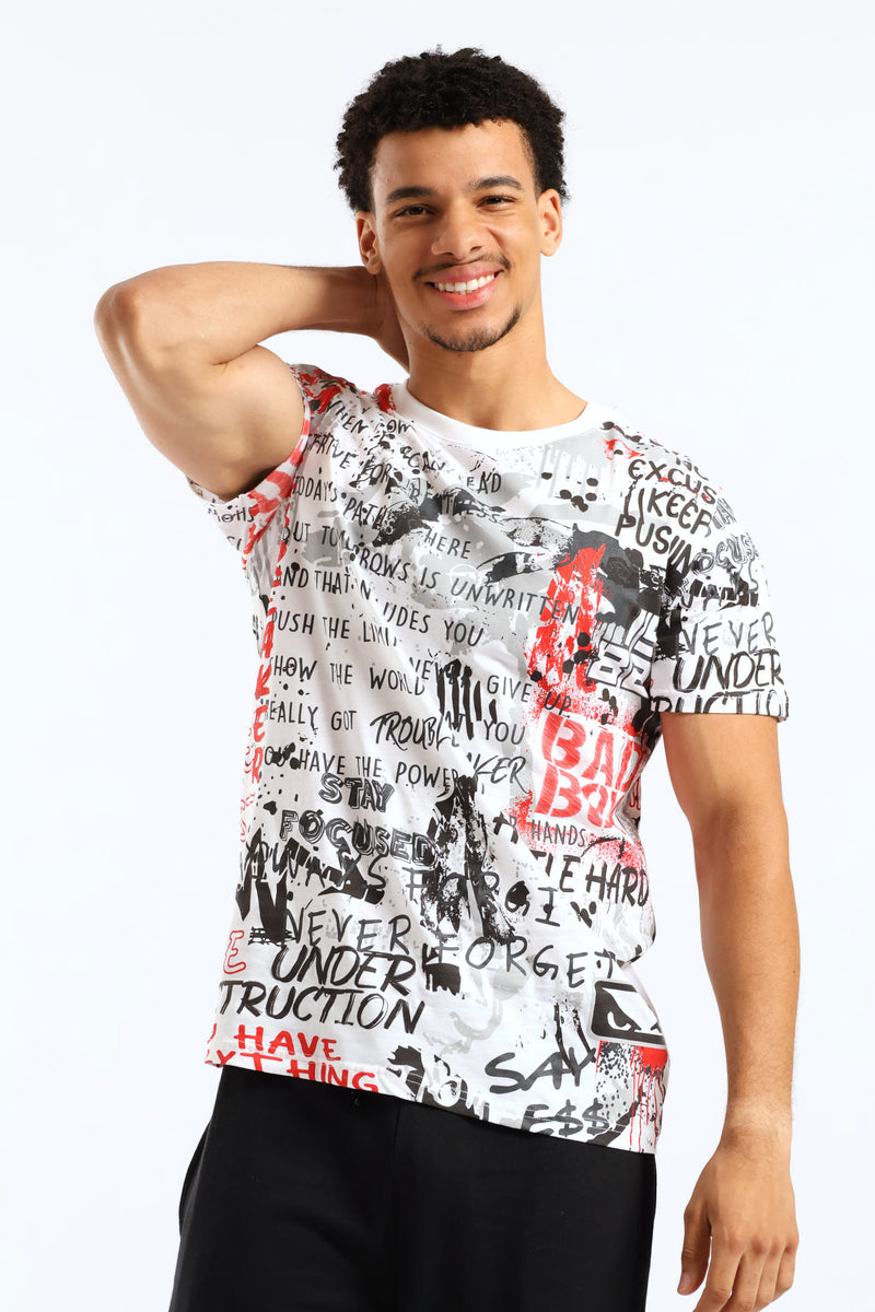 Focused Print Tee - White