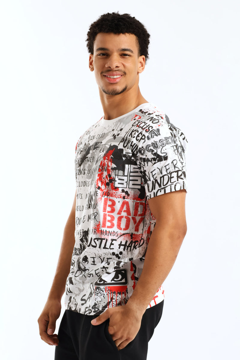 Focused Print Tee - White