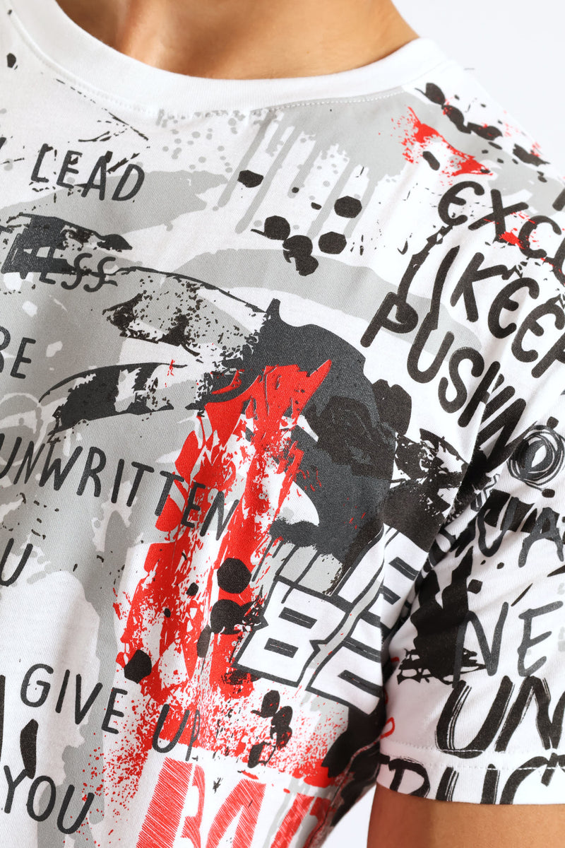 Focused Print Tee - White