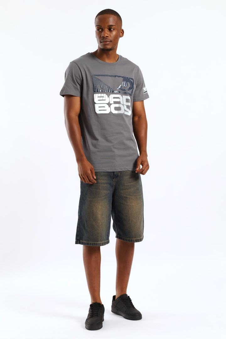 Stripe Logo Tee - Charcoal