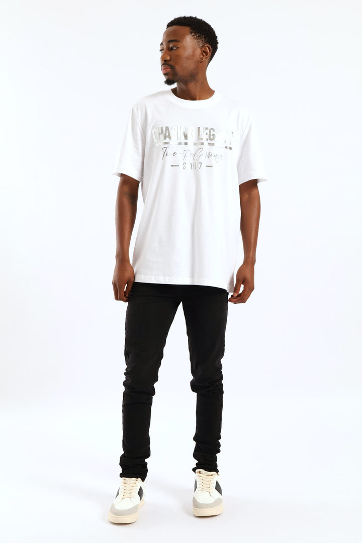 Puff Foil Print Tee - White