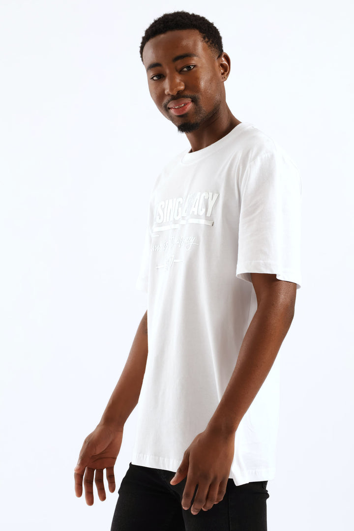Puff Foil Print Tee - White
