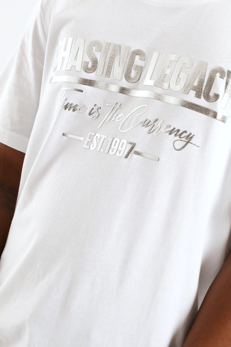 Puff Foil Print Tee - White