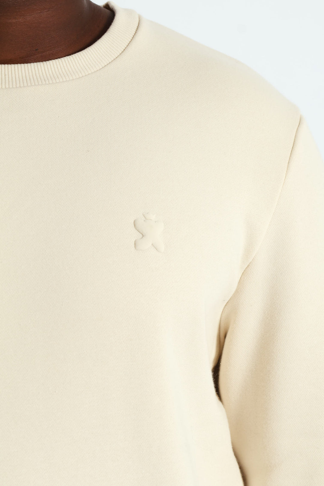 Plain Crew Fleece Top - Light Stone