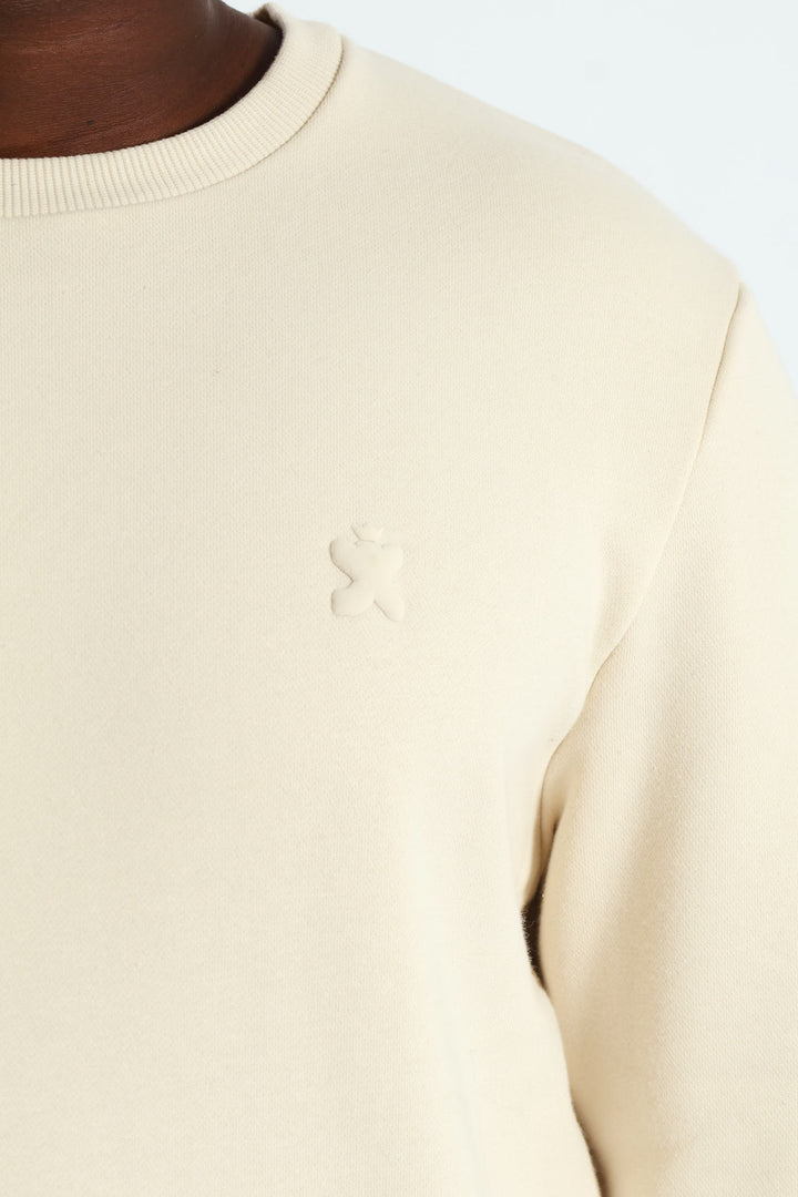 Plain Crew Fleece Top - Light Stone