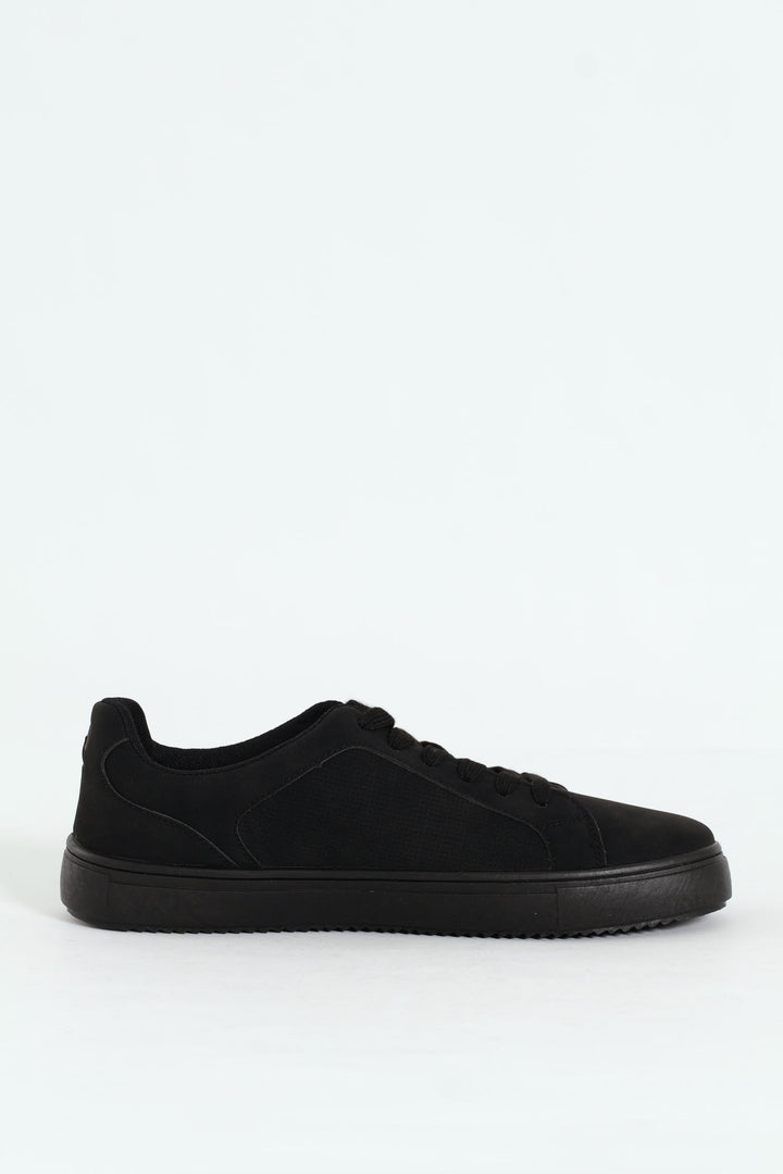 Lace Up Mono Sneaker - Black