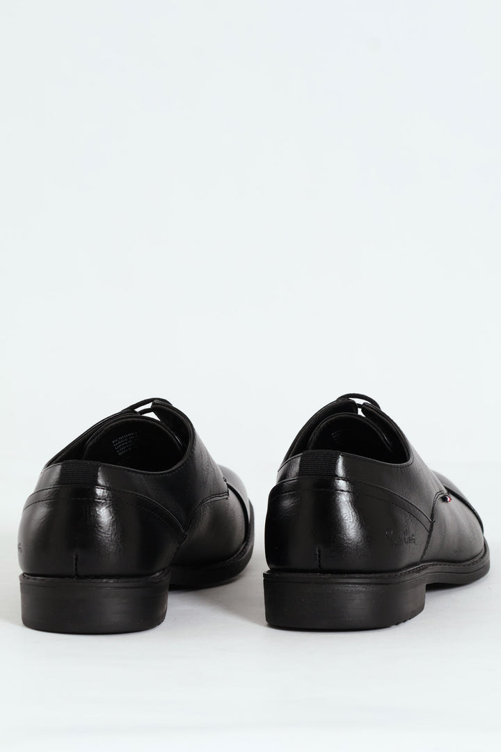 Formal Derby Shoe With Toe Cap - Black