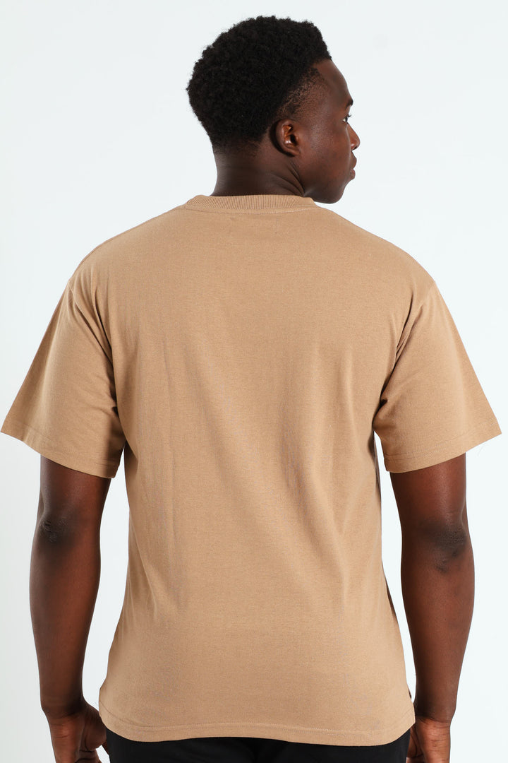 Logo Oversized Label Tee - Tabacco