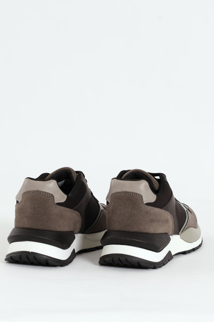 Panelled Retro Look Sneakers - Black