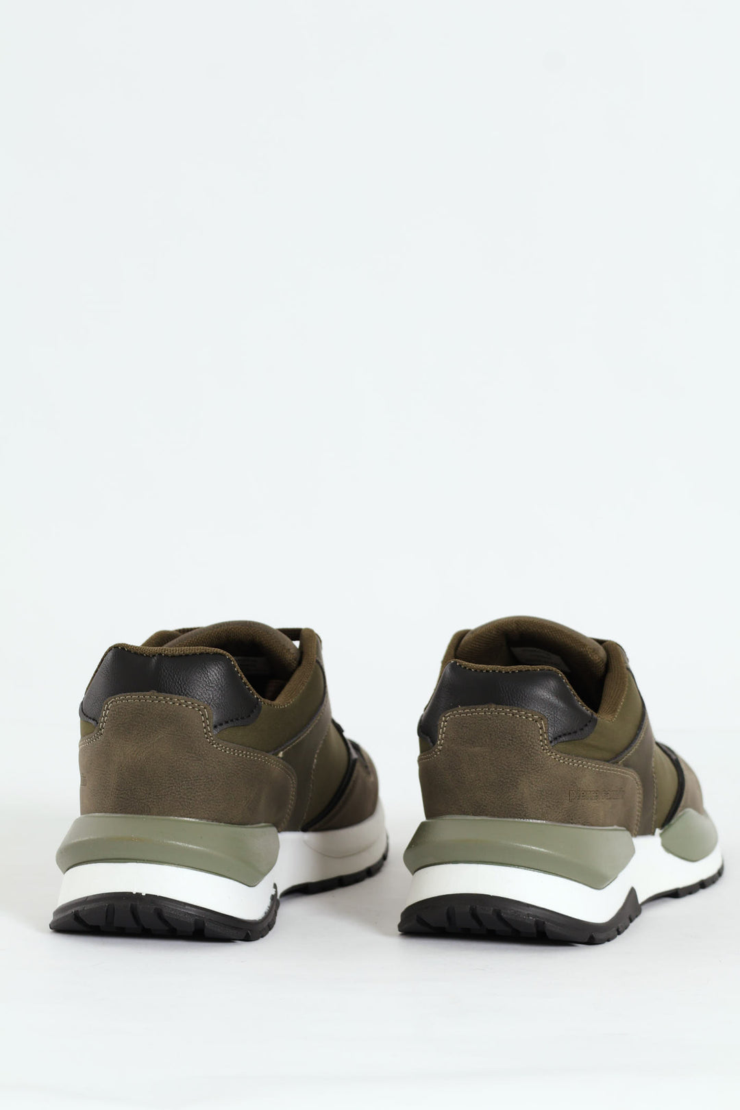 Panelled Retro Look Sneakers - Olive