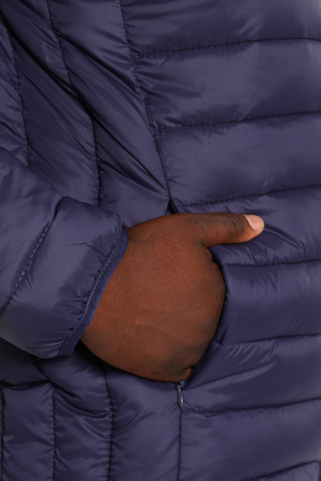 Basic Hood Puffer Jacket - Navy