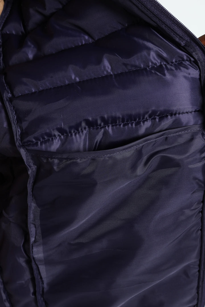 Basic Hood Puffer Jacket - Navy