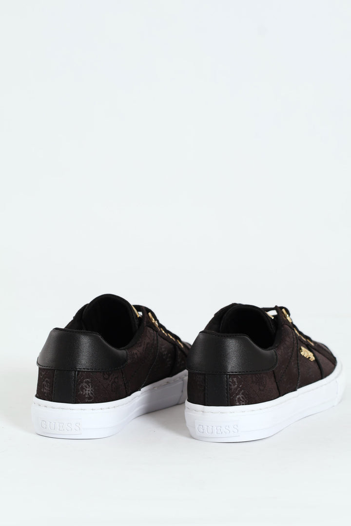 Monogram Lace Up Sneaker - Black