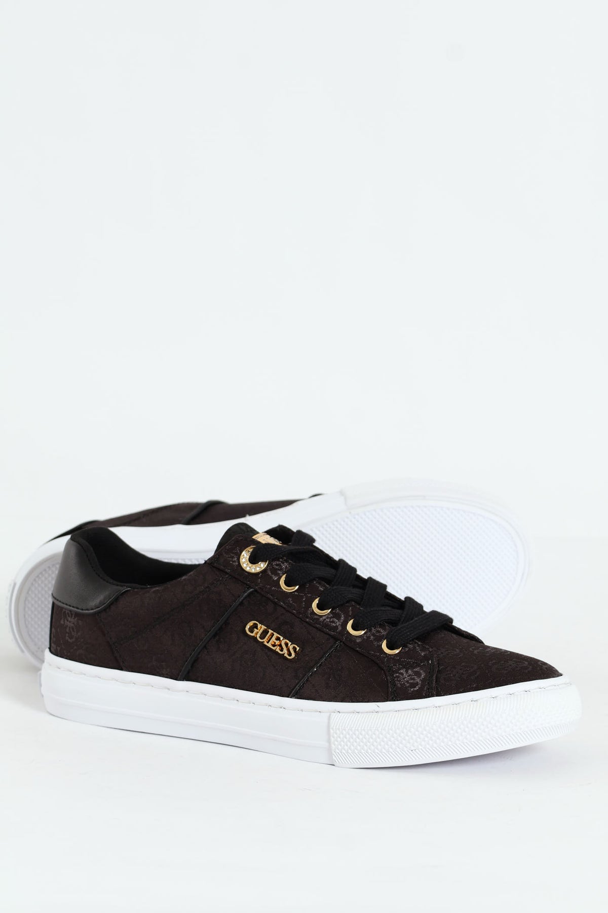 Ladies Monogram Lace Up Sneaker Black – Edgars - Main Image