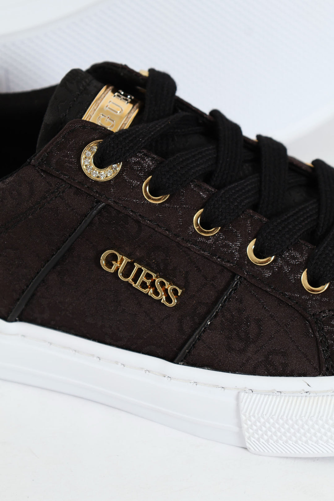 Monogram Lace Up Sneaker - Black