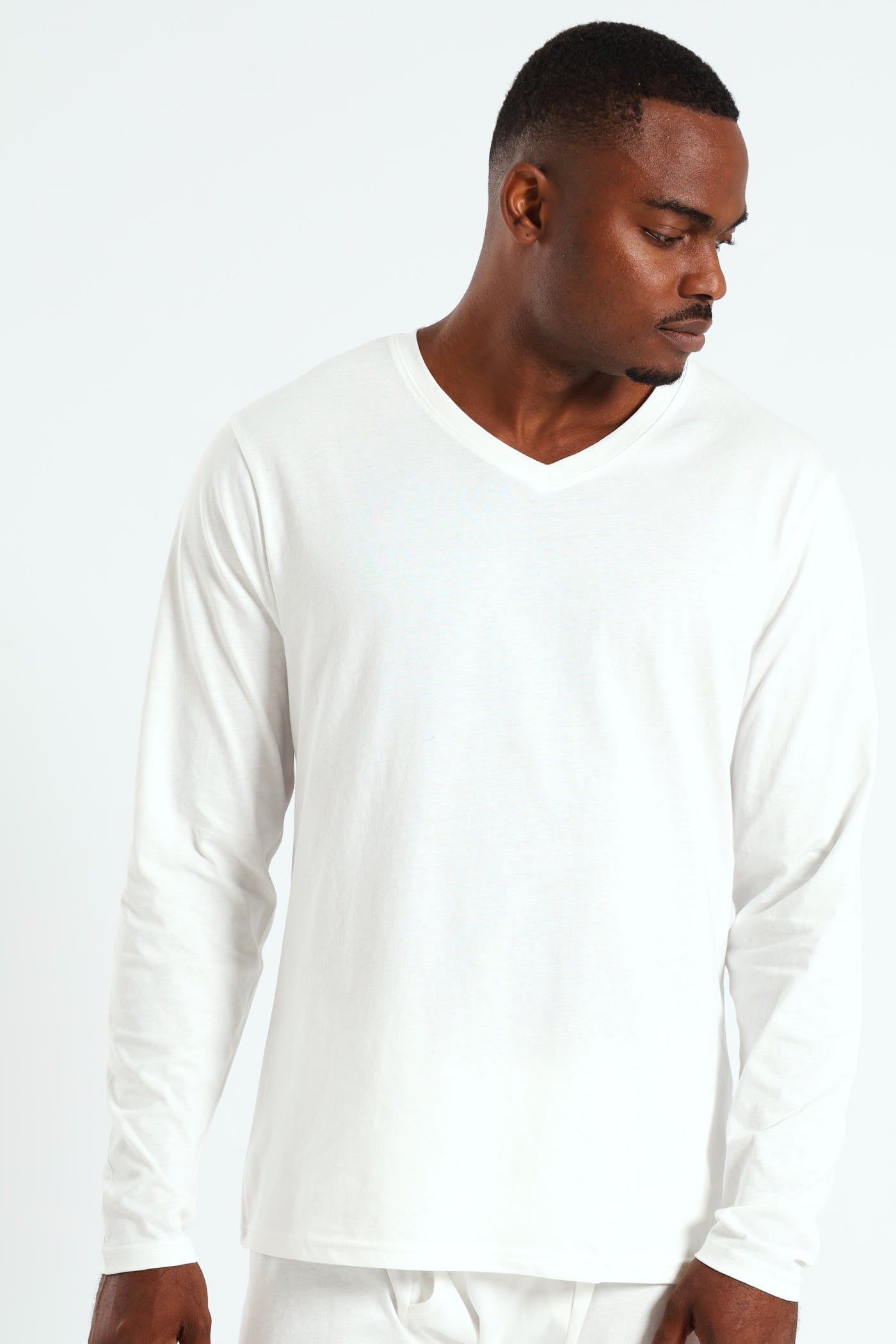 V.HENRY NECK 【VALLAD】ホワイト　L Vallad V.HENRY NECK L/S Thermal M White