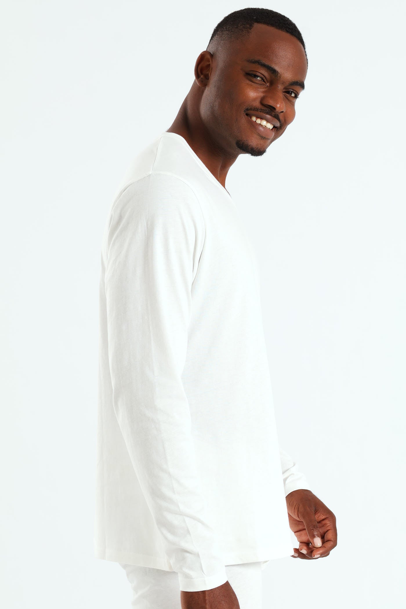 山*郎様 Jent Louis Rib Long Sleeve Tee ホワイト Mens Winter Long Sleeve Cotton Thermal V-Neck Tee - White – Edgars