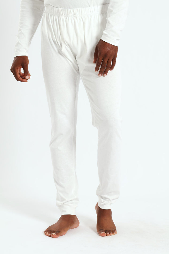 Winter Long John Cotton Thermal - White