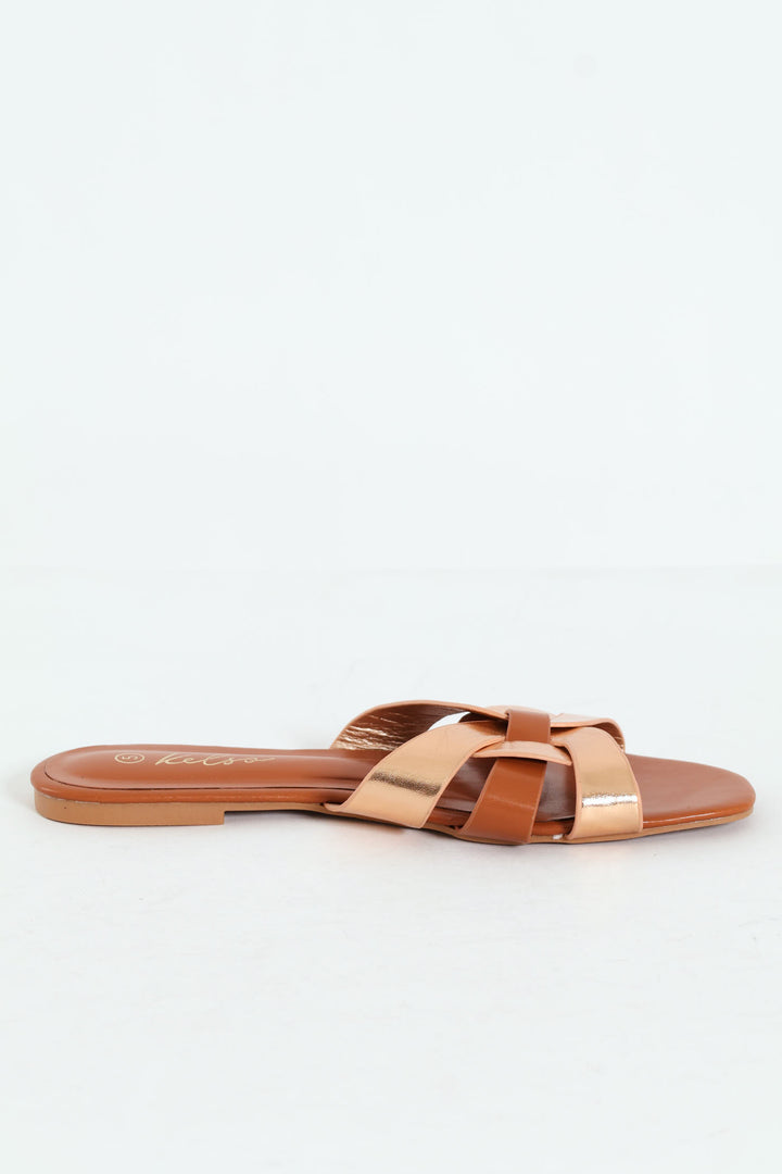 Interlink Basic Mule Sandal - Rose Gold