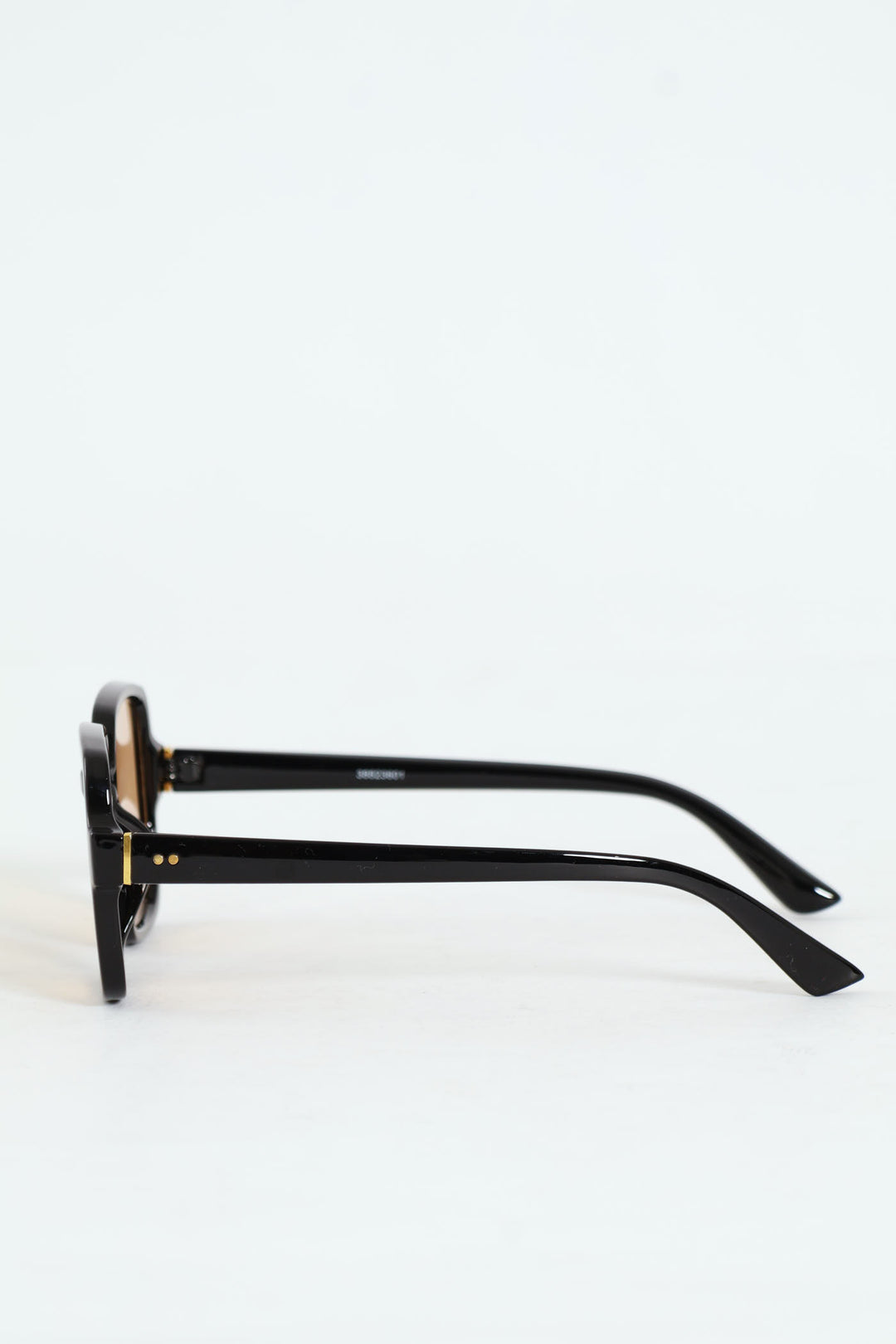 Retro Square Brown Lens Sunglasses - Black