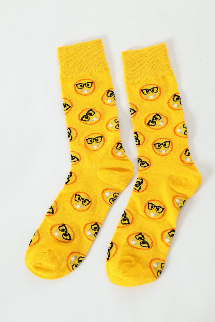 Nerdy Single Anklet Socks - Yellow