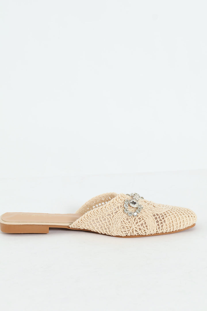 Crochet Push In With Trim - Natural