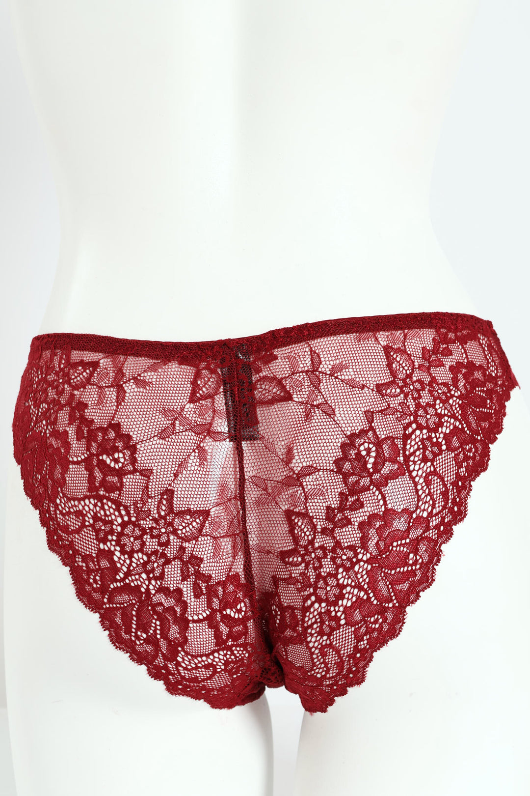 Full Lace Brazilian Panty - Burgundy