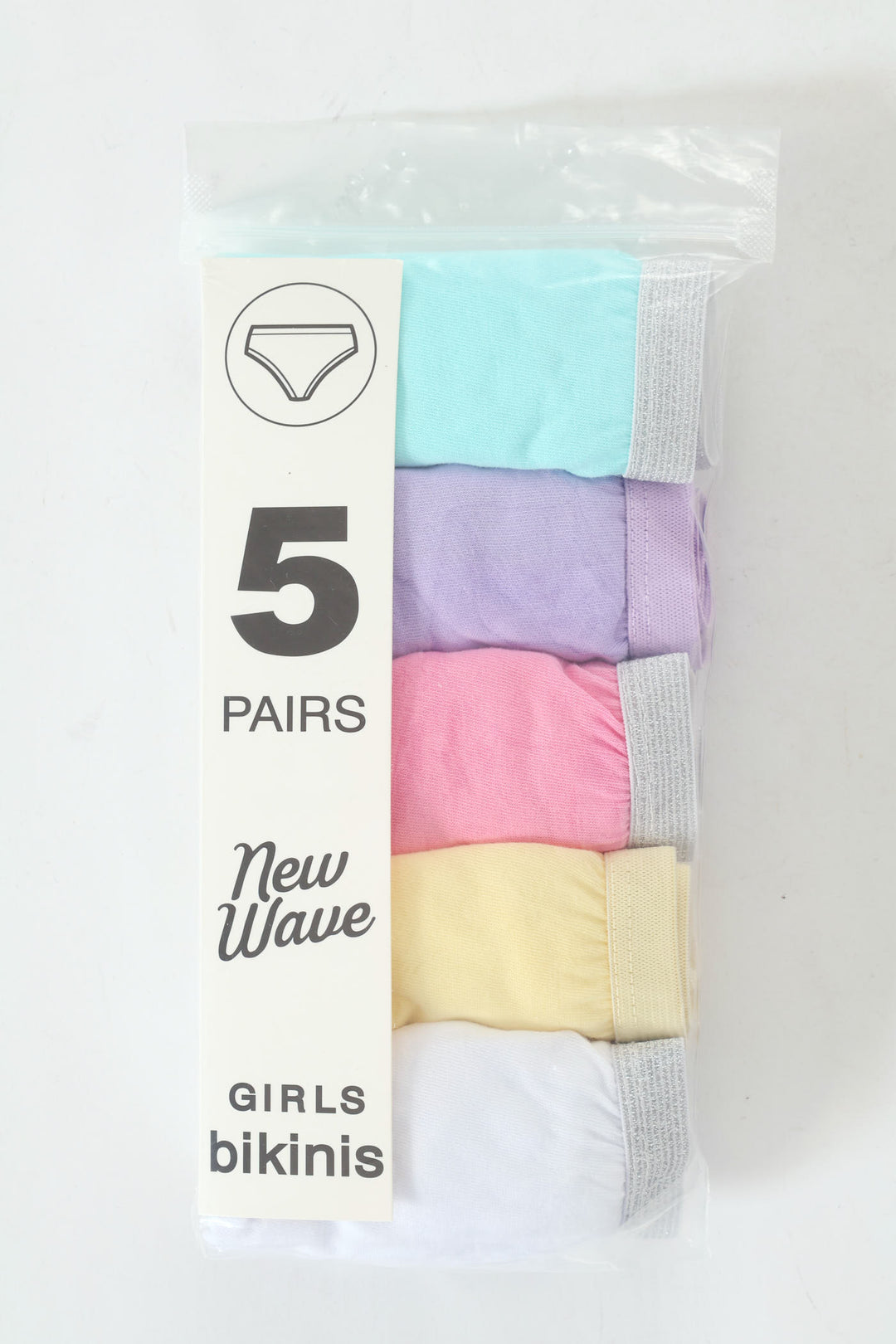 Girls 5 Pack Plain Panties