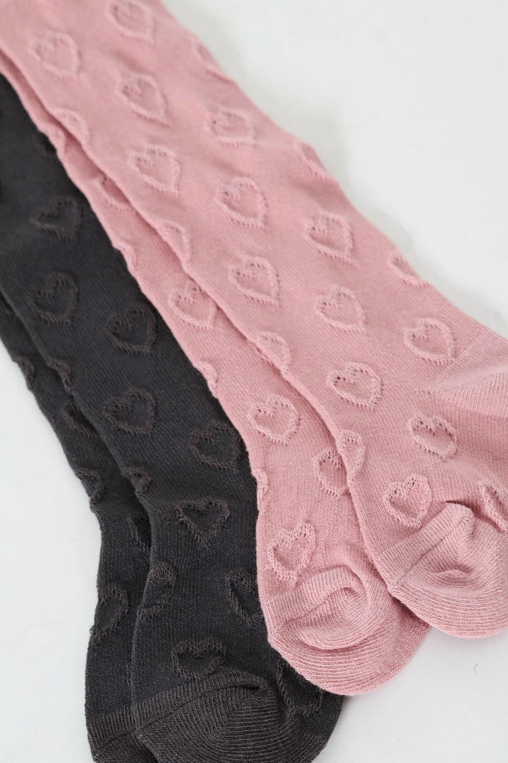 2 Pack Stocking Socks - Dusty Pink