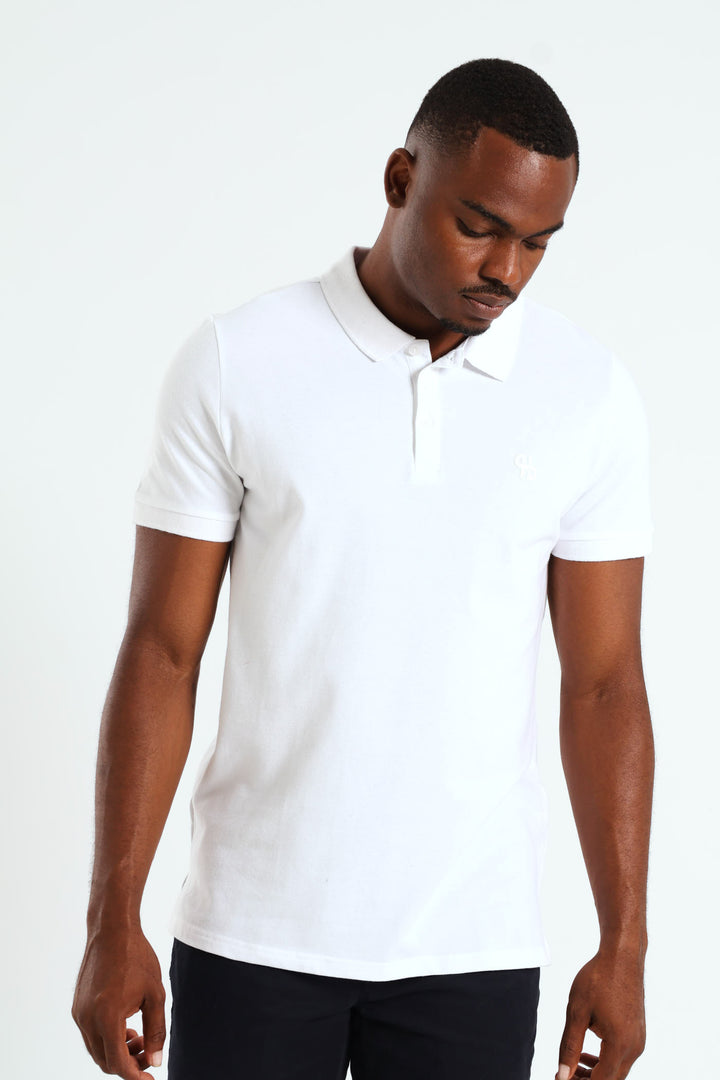 Basic Slim Fit Golfer - White