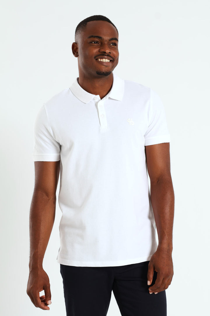 Basic Slim Fit Golfer - White